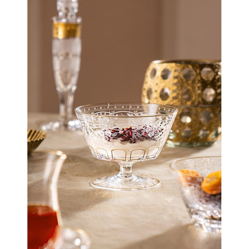 Set de două boluri cu picior din cristal Maharani