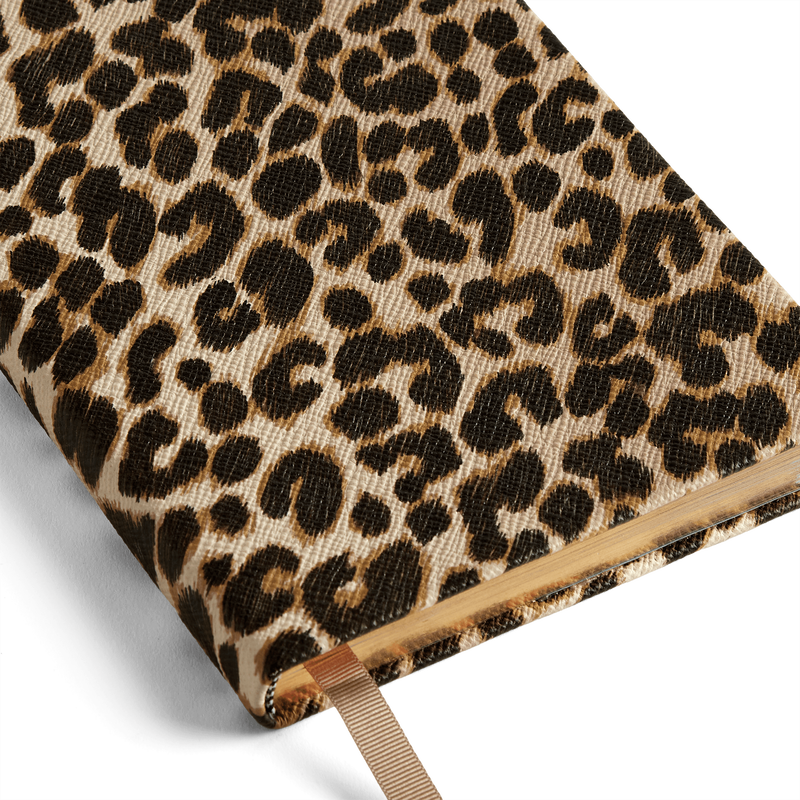 Agendă din piele naturală imprimeu Leopard