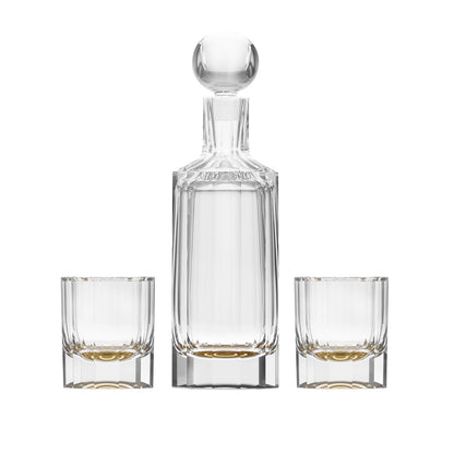 Set de două pahare și decantor din cristal Solaris