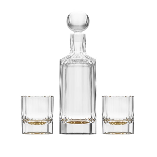 Set de două pahare și decantor din cristal Solaris