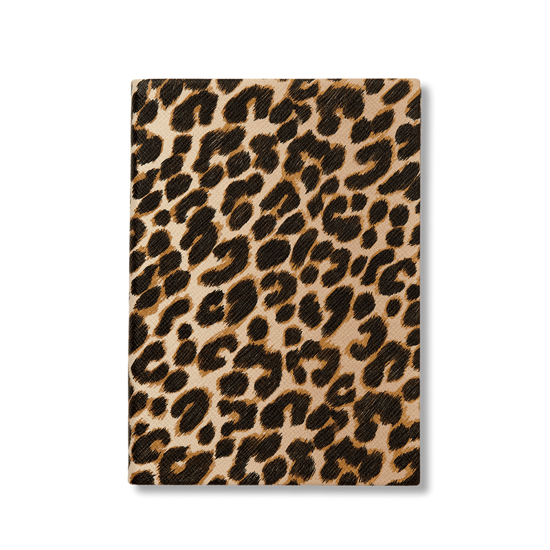 Agendă din piele naturală imprimeu Leopard