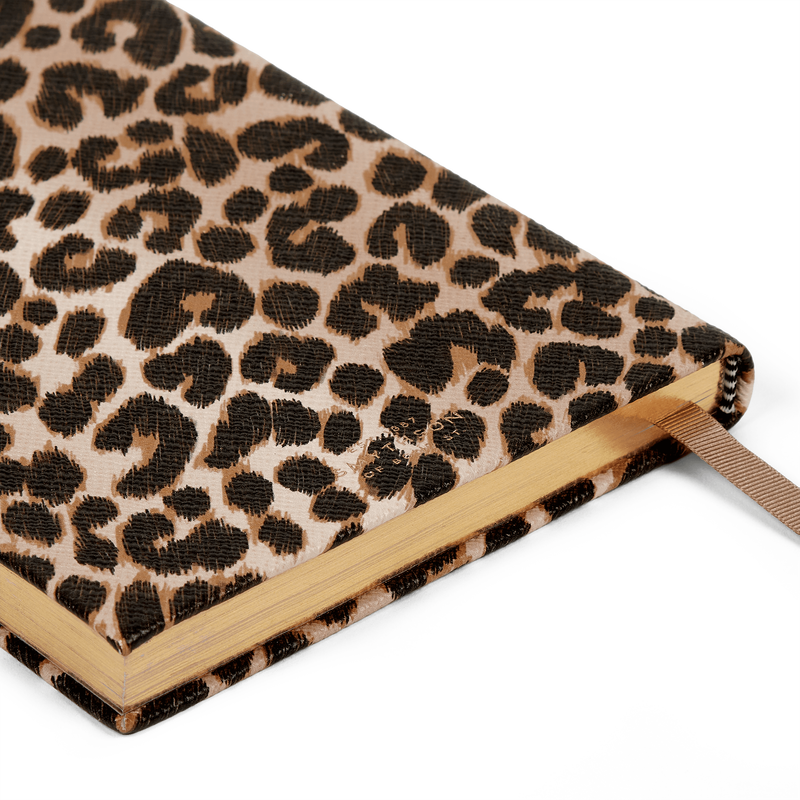 Agendă din piele naturală imprimeu Leopard