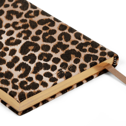 Agendă din piele naturală imprimeu Leopard