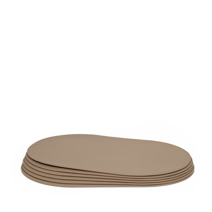 Set de 6 placemats din piele naturală