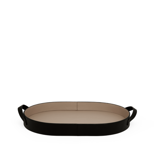 Tavă ovală din piele naturală pentru servire
