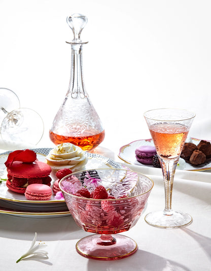 Set de două boluri cu picior din cristal Maharani