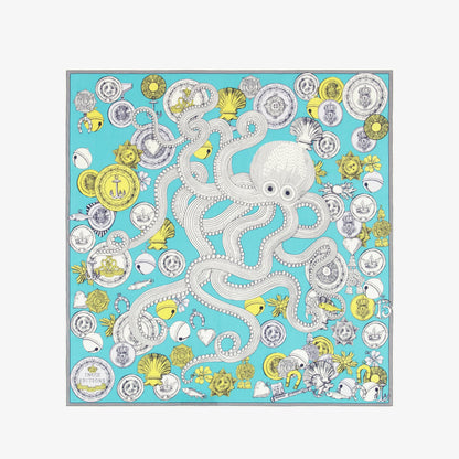 Eșarfă din bumbac și mătase Octopus