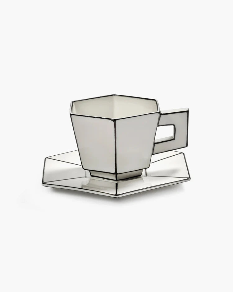 Set de două cești și farfurii Carte Blanche 220 ml