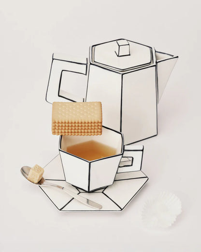 Set de două cești și farfurii Carte Blanche 220 ml