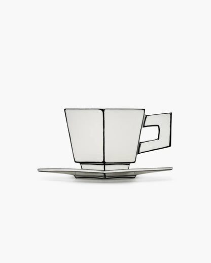 Set de două cești și farfurii Carte Blanche 220 ml