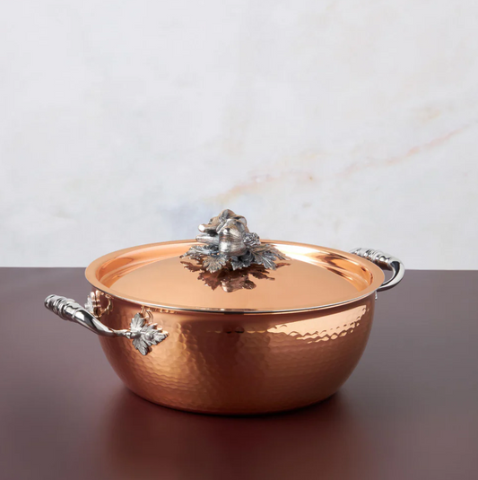 Cratiță din cupru cu decor Ardei & Morcov