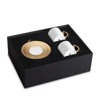 Set cești și farfurii pentru espresso Aegean Gold