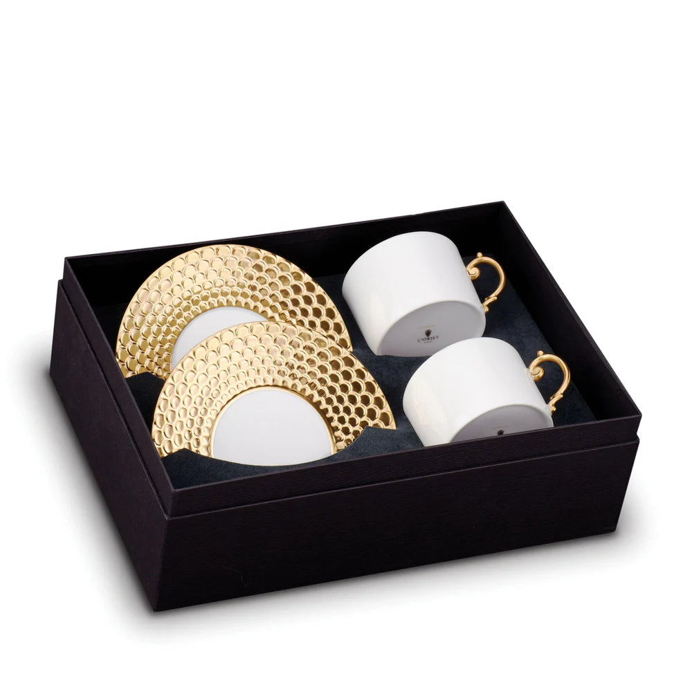 Set cești și farfurii pentru ceai Aegean Gold