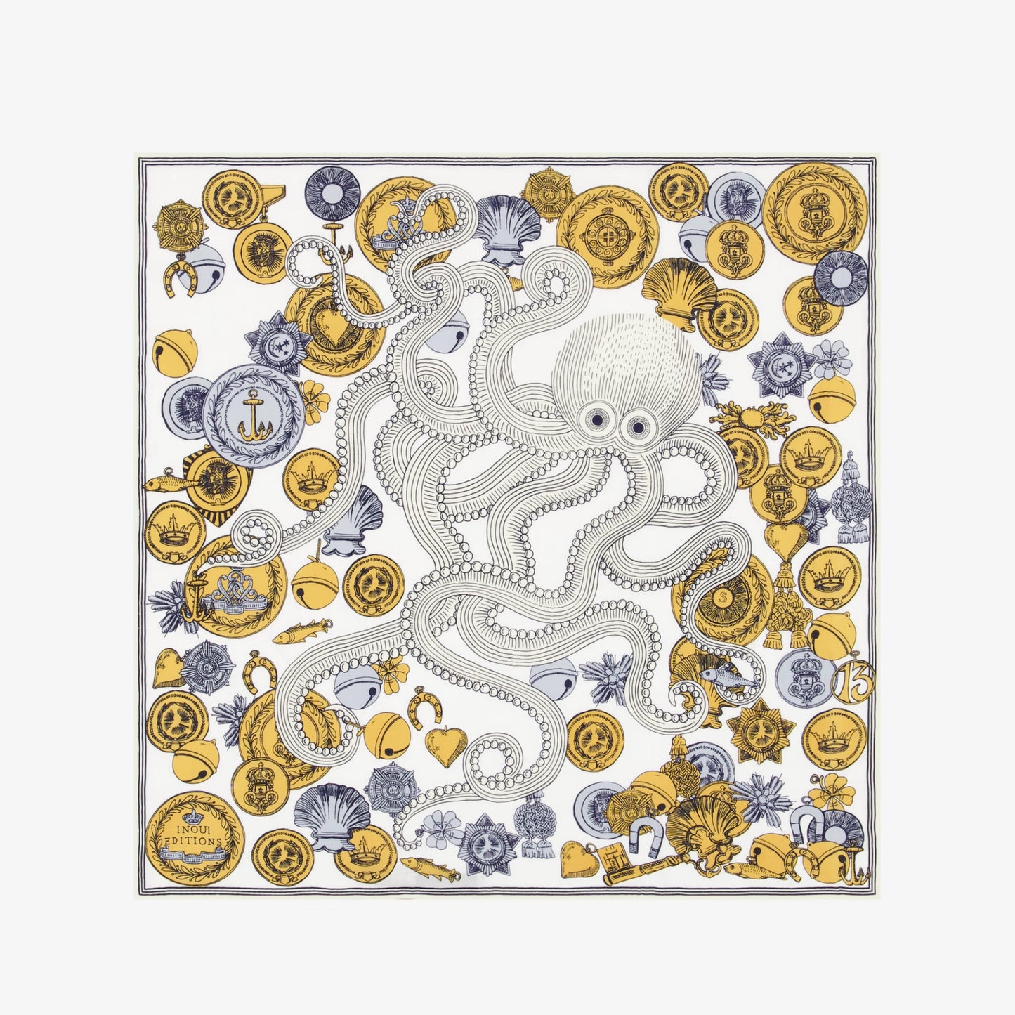 Eșarfă din bumbac și mătase Octopus