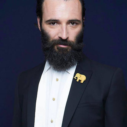 Brosă lucrată manual Elefant