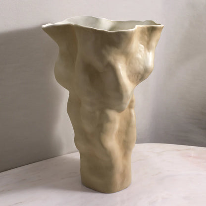 Vază decorativă înaltă Timna Crem