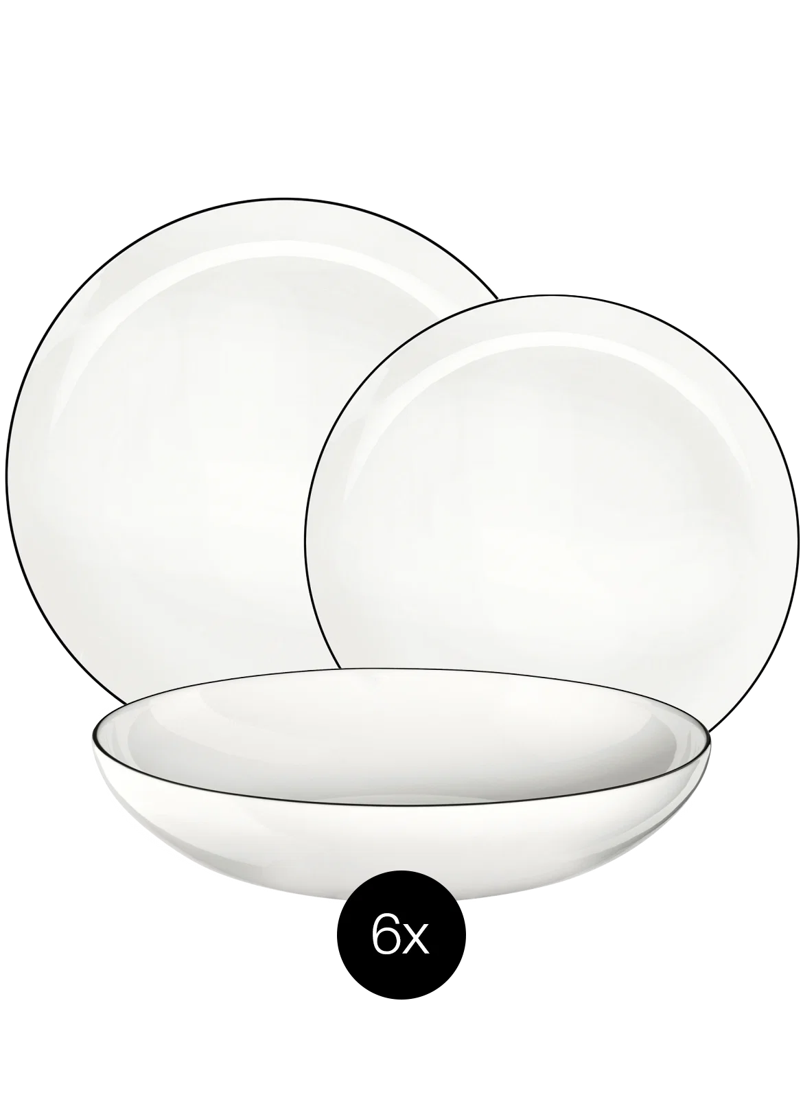 Set de porțelan Ligne Noire 18 piese