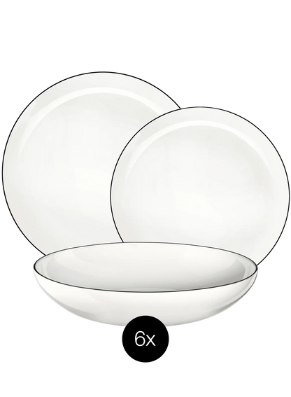 Set de porțelan Ligne Noire 18 piese