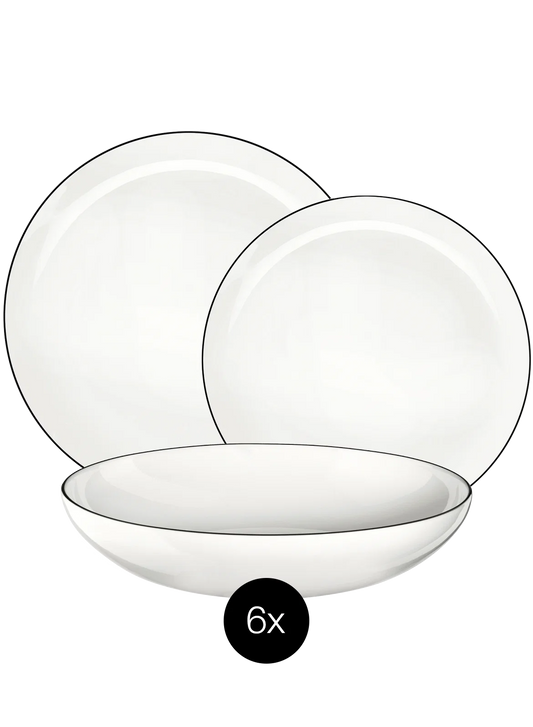 Set de porțelan Ligne Noire 18 piese