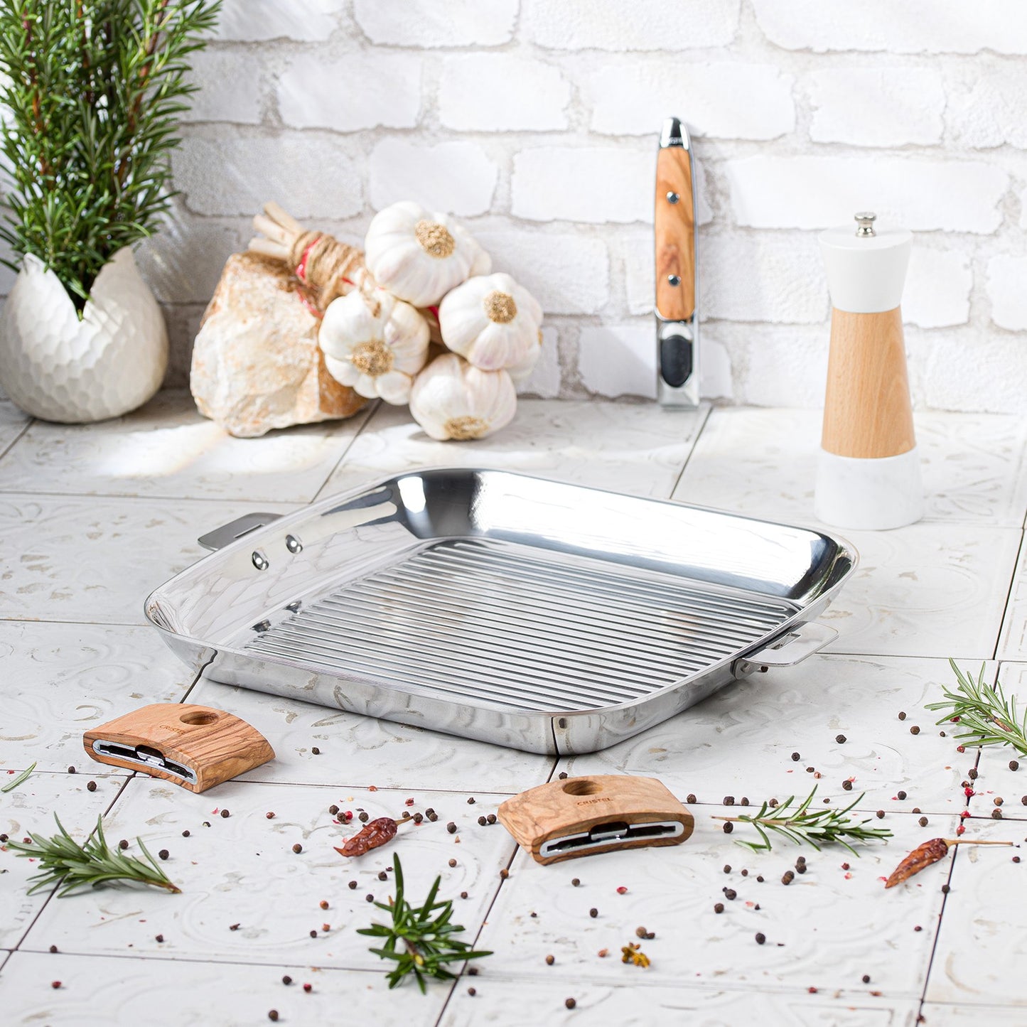Tigaie grill din inox Casteline