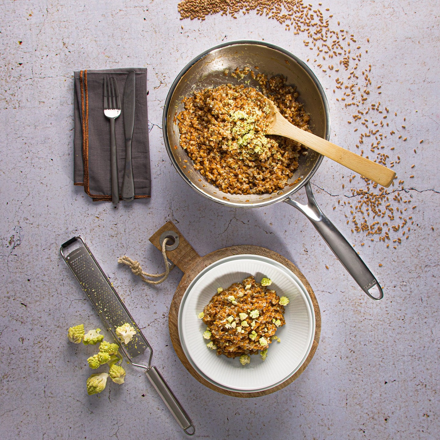 Wok din inox cu mâner fix Castel'Pro