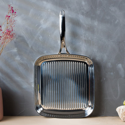 Tigaie grill din inox Castel'Pro